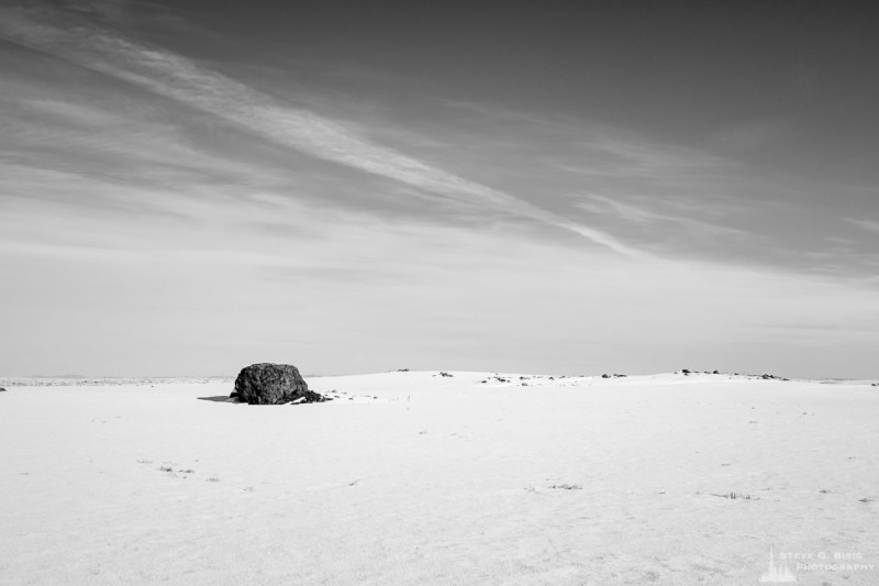 Lone Rock in the Snow, Douglas County, Washington, 2013