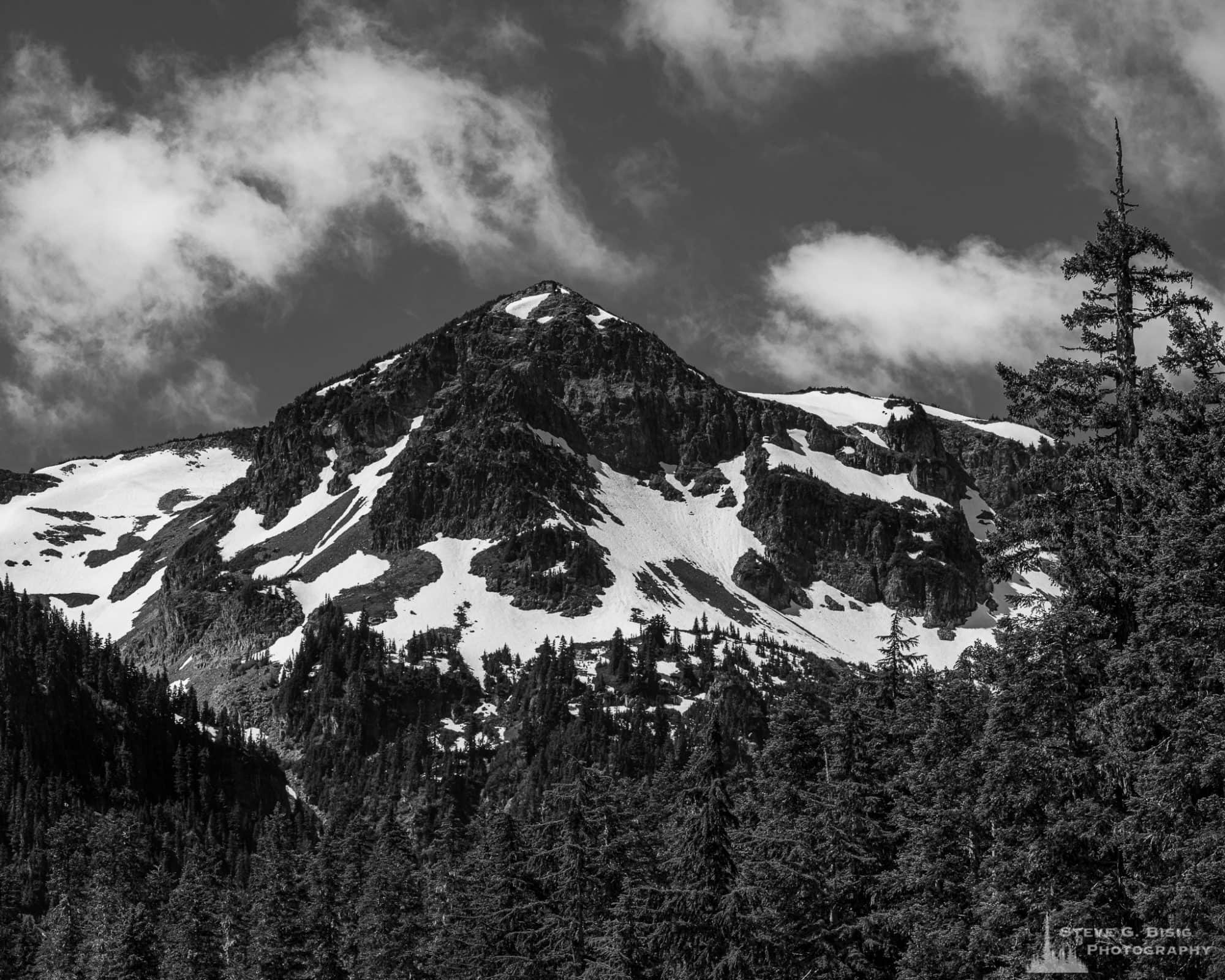 A landscape photograph of Tamanos Mountain at Mount Rainier National Park, Washington.