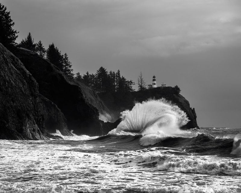 Surf at Cape Disappointment, Washington, 2020