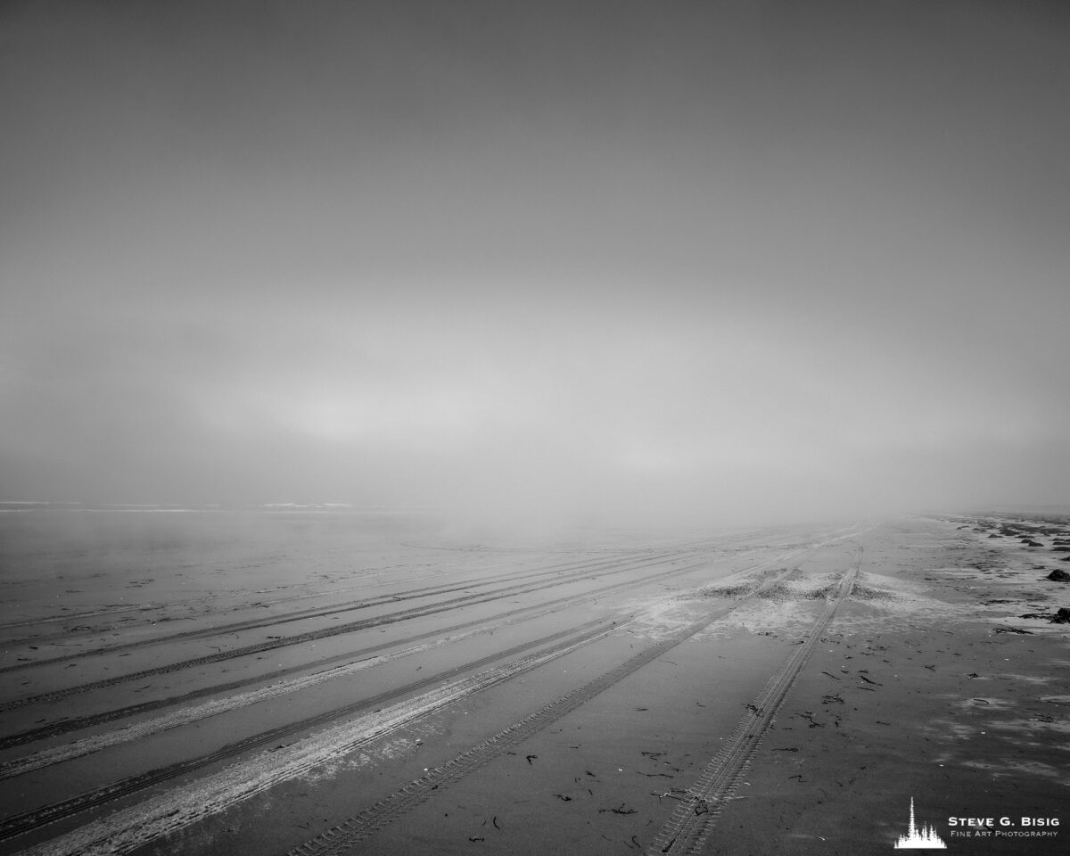 Image 8/8 of a black and white landscape photography project captured along the ocean beach at North Cove, Washington.